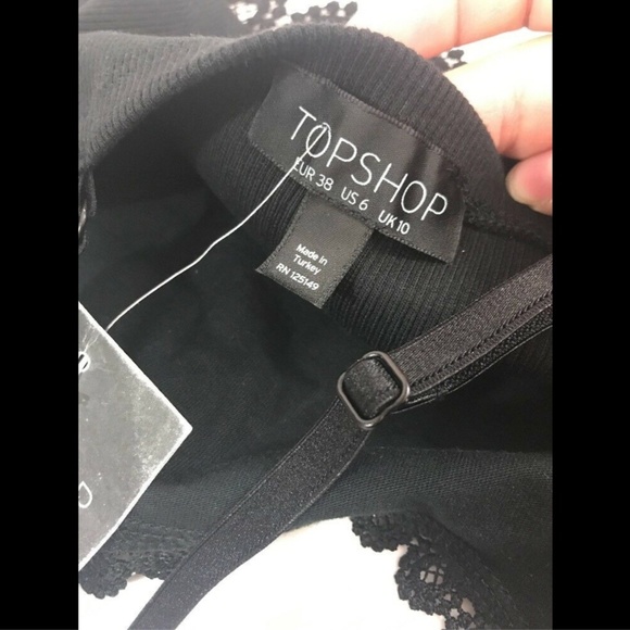 NWT Topshop Crochet Bralette in Black   [SZ‎ 6 US/ 10 UK ] - Picture 8 of 8